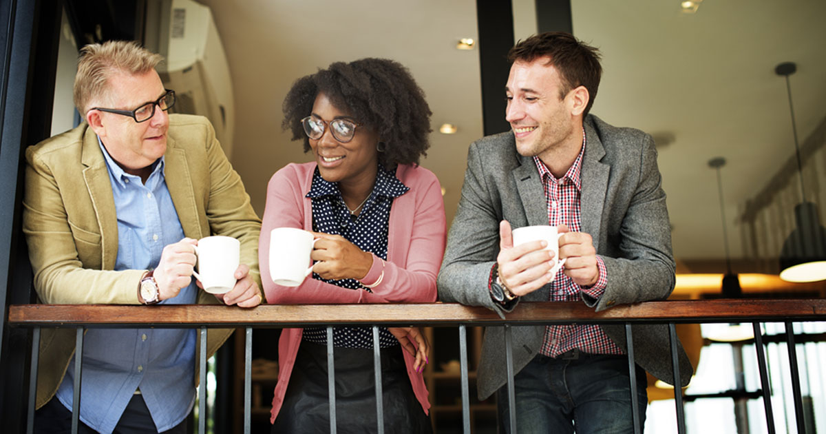 MSP peer groups talking over coffee