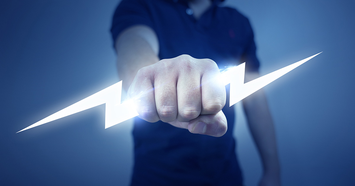 Powershell scripts samples - man hold lightning