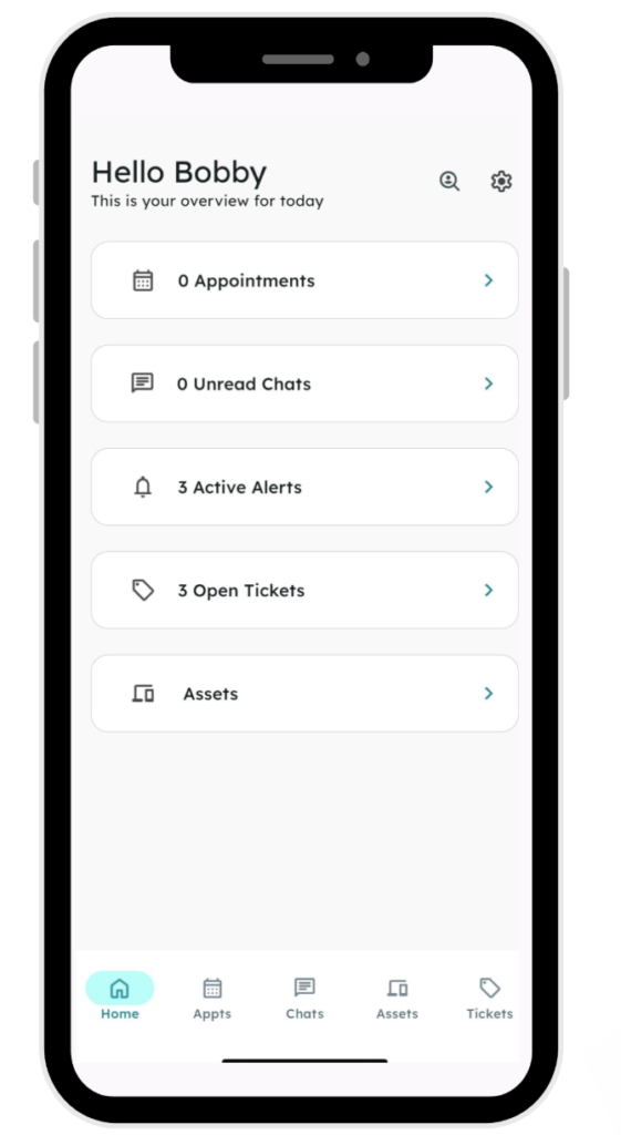Screenshot of the "Today" overview in the Syncro Mobile app