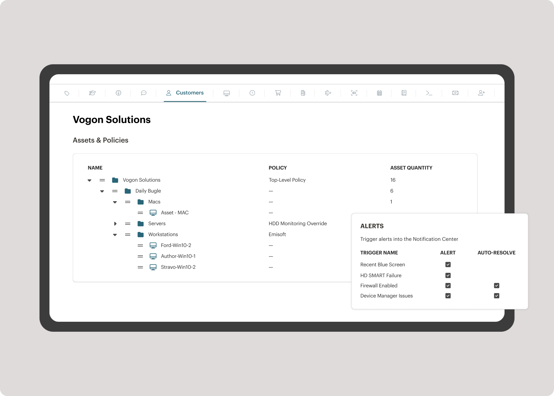 Syncro RMM policy management with global device settings and reusable rules