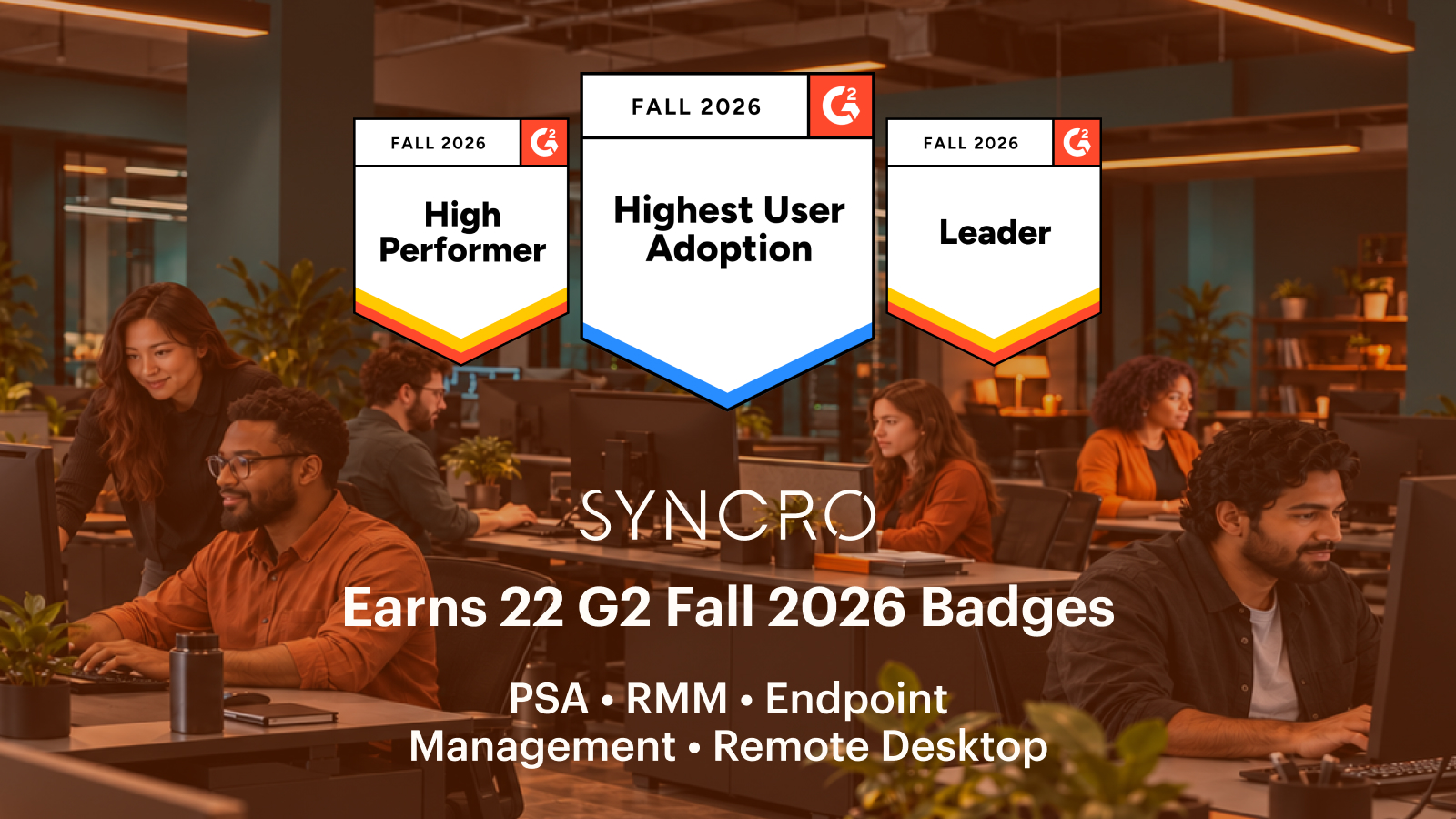 Syncro Earns 22 G2 Fall 2026 Badges for MSPs and IT Teams